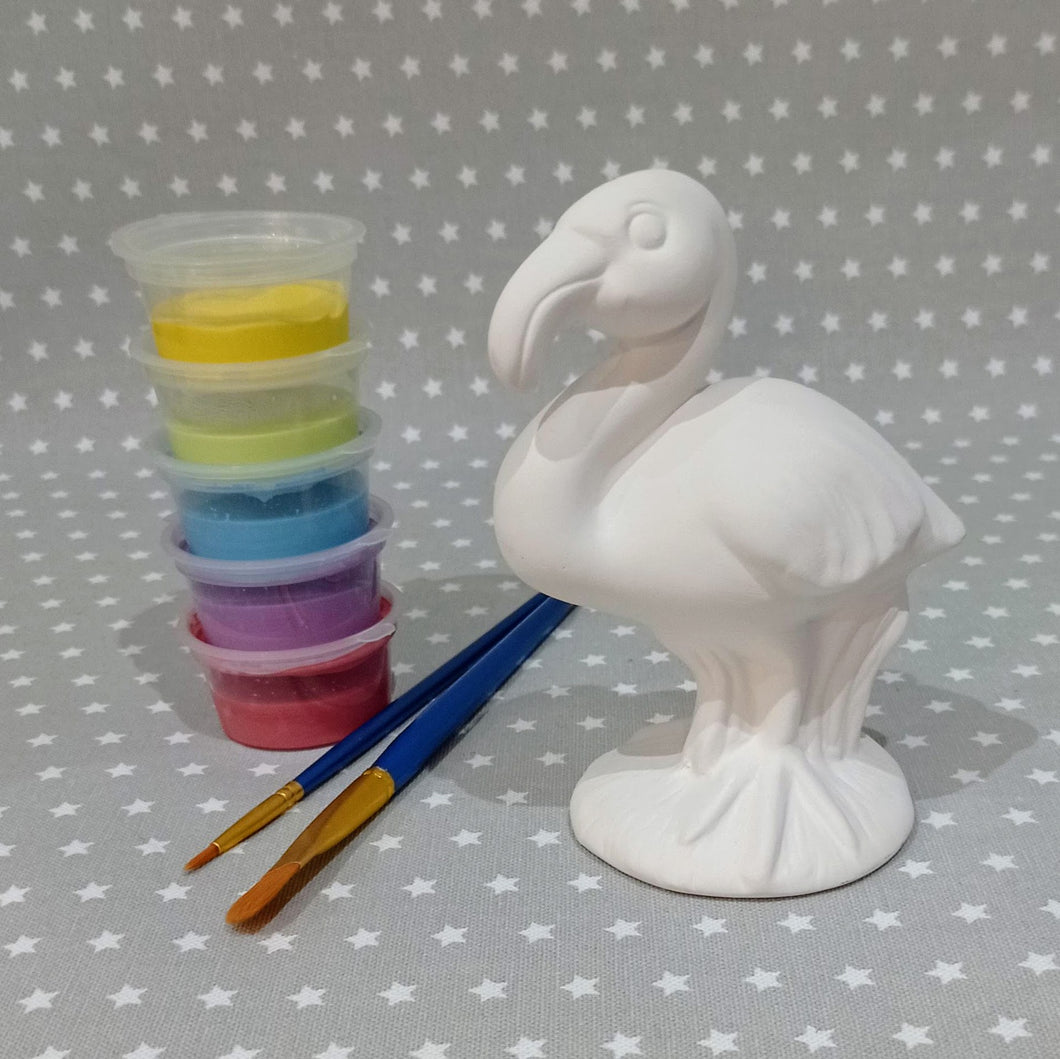 Ready to paint pottery - Medium Flamingo Figure