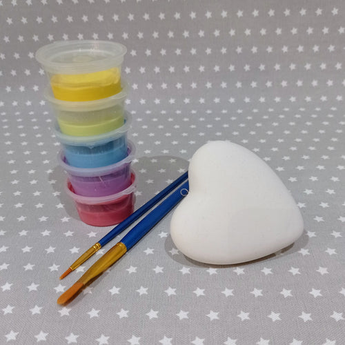 Ready to paint pottery - 3D Heart Hanging Decoration