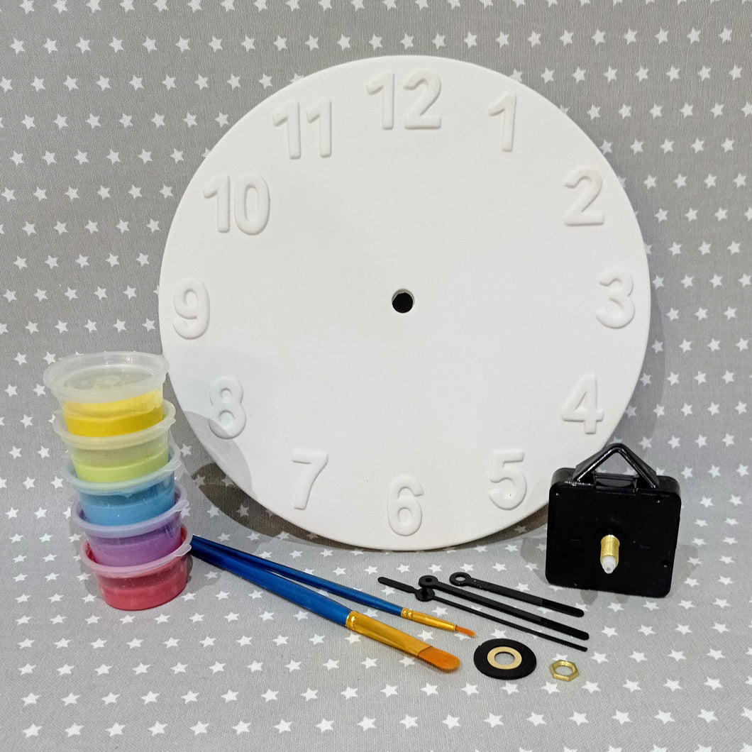 Ready to paint pottery - Wall Clock with Mechanism