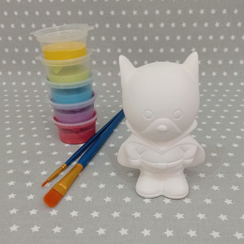 Ready to paint pottery - small super bat figure