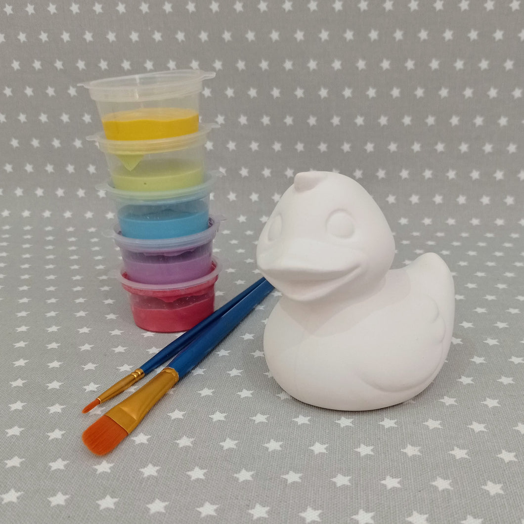 Ready to paint pottery - small duck figure