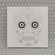 Load image into Gallery viewer, Sugar Skull Canvas with Acrylic Paints
