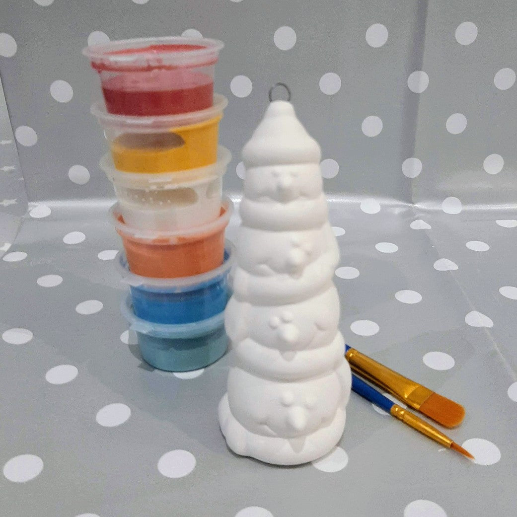3D Stack of Snowmen Bauble